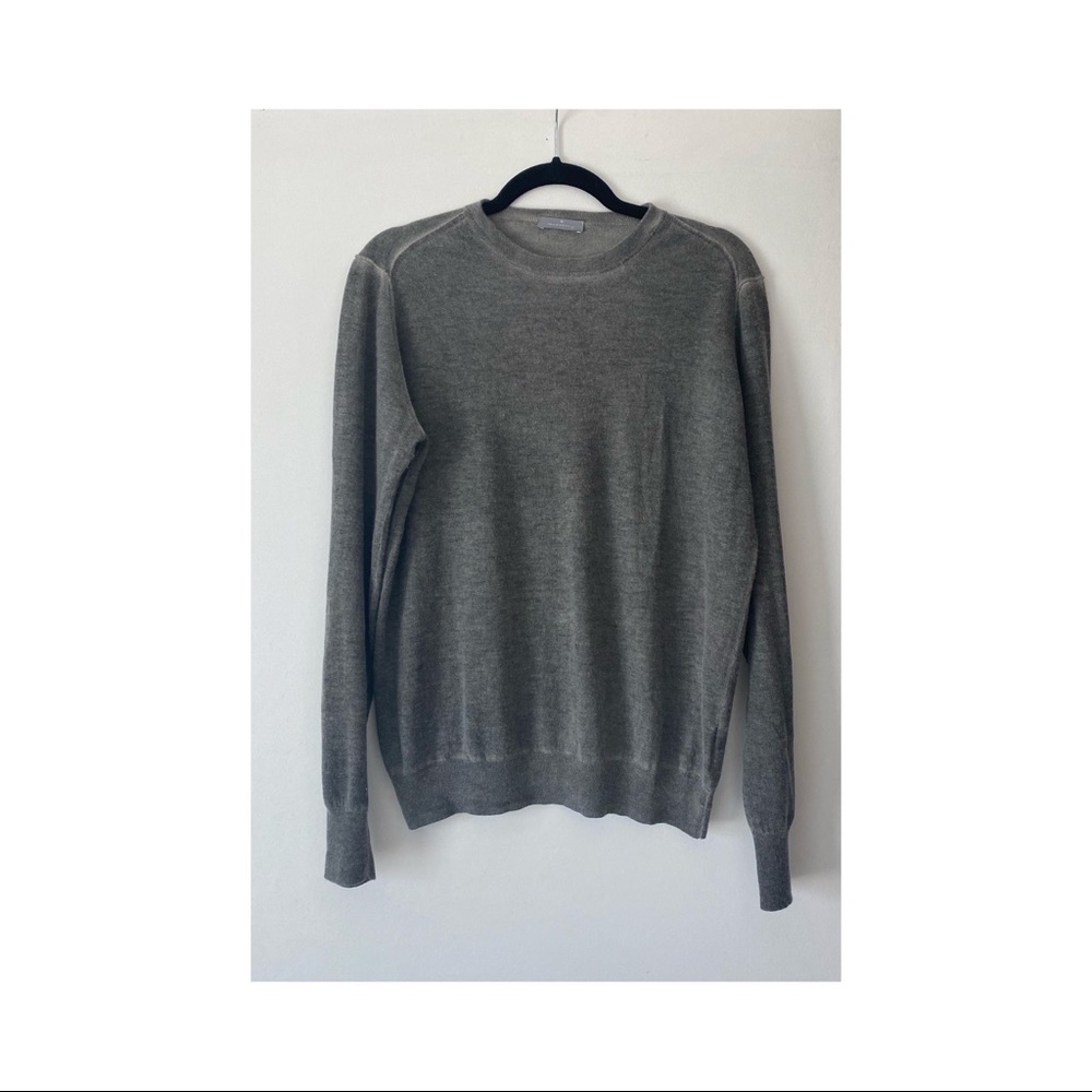 Macchia J stone grey silk cashmere sweater Sz L